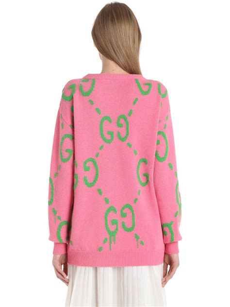 gucci green and pink sweater|gucci pink sweater cardigan.